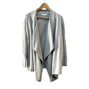 Barefoot Dreams Cozy Taupe Open Front Cardigan Sweater Women's Small S/M